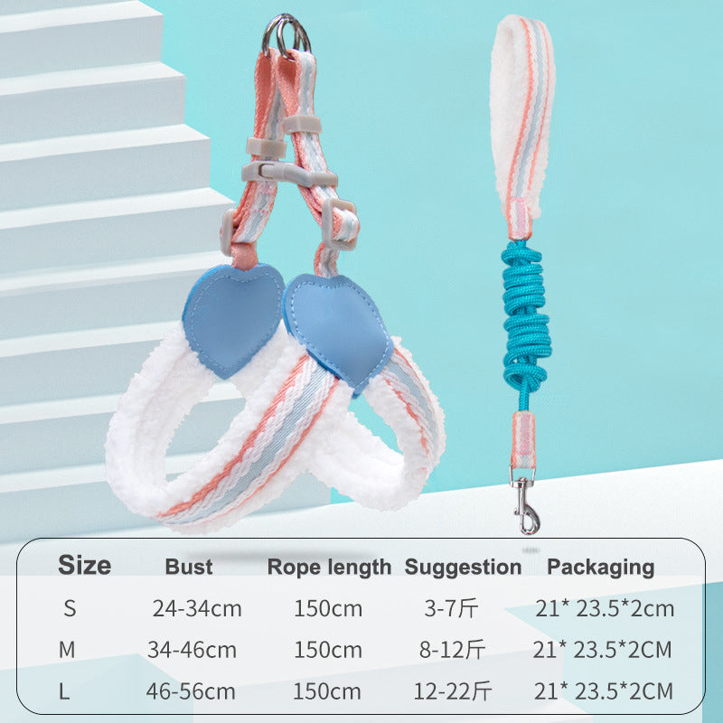 Summer Breathable Pet Chest Vest Walking Leash For Small Medium Pets