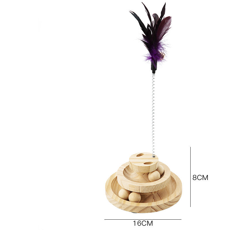 Pet Wooden Turntable Bite Resistant Interactive Toy