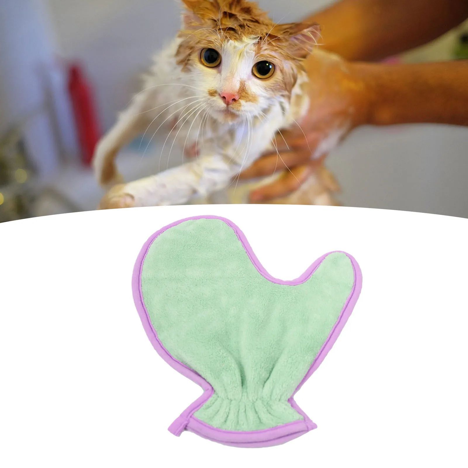 Pet Double Sided Absorbent Bath Towel Soft Cleaning Gloves