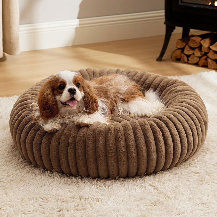 Plush Round Pet Winter Warm Fur Sleeping Mat Bed