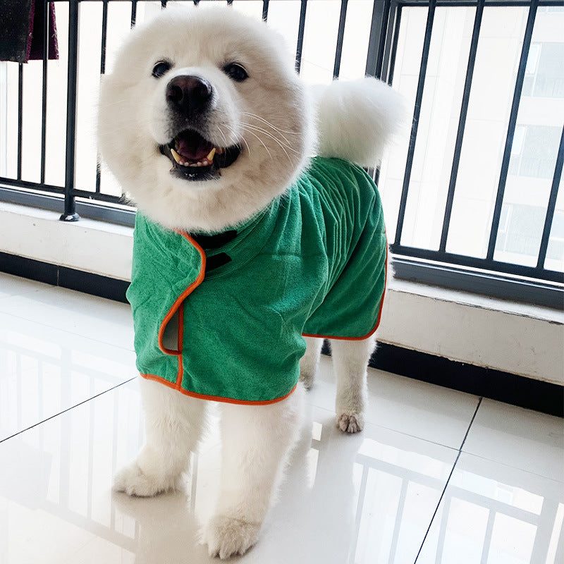 Pet Microfiber Bathrobe Towel Fast Drying Grooming Coat
