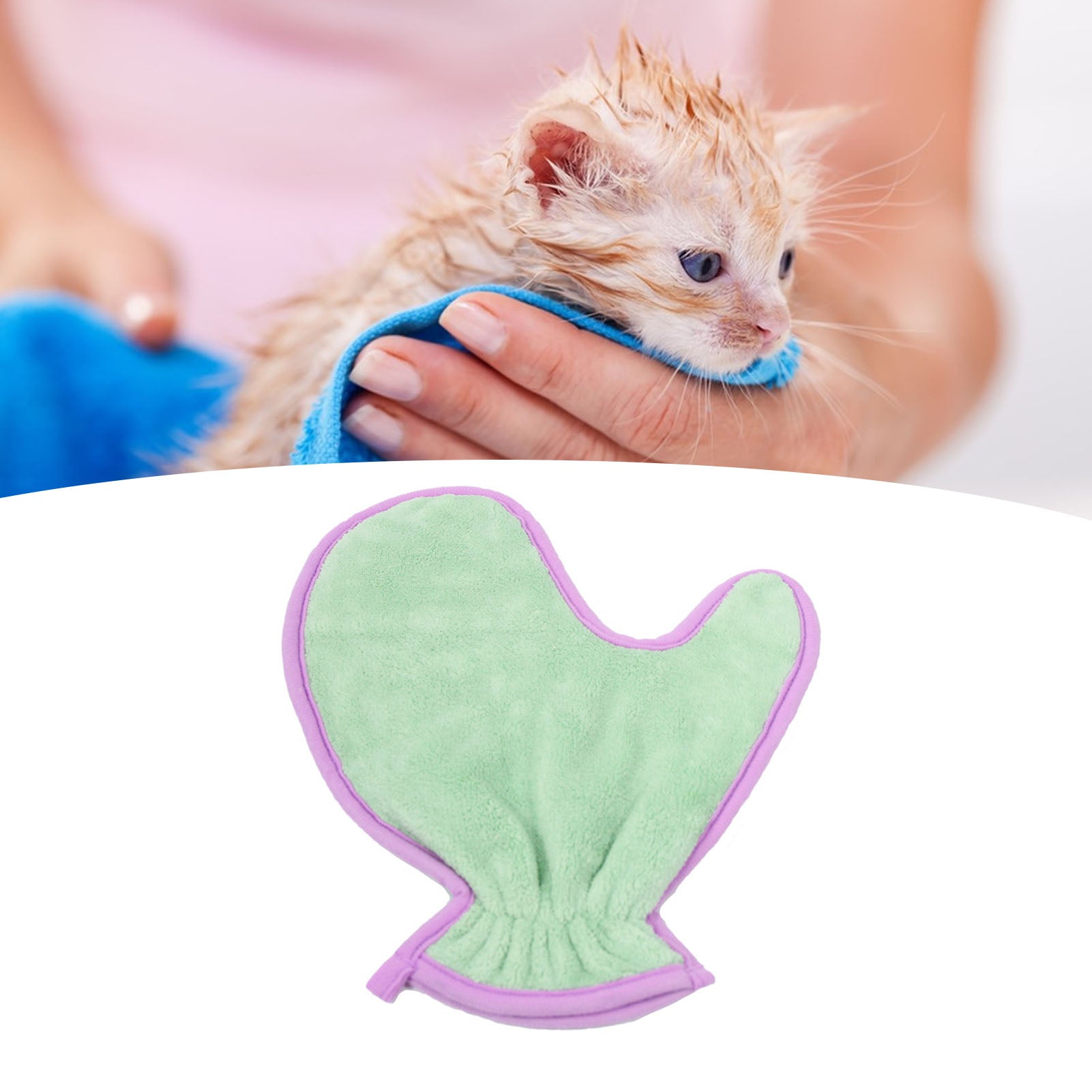 Pet Double Sided Absorbent Bath Towel Soft Cleaning Gloves