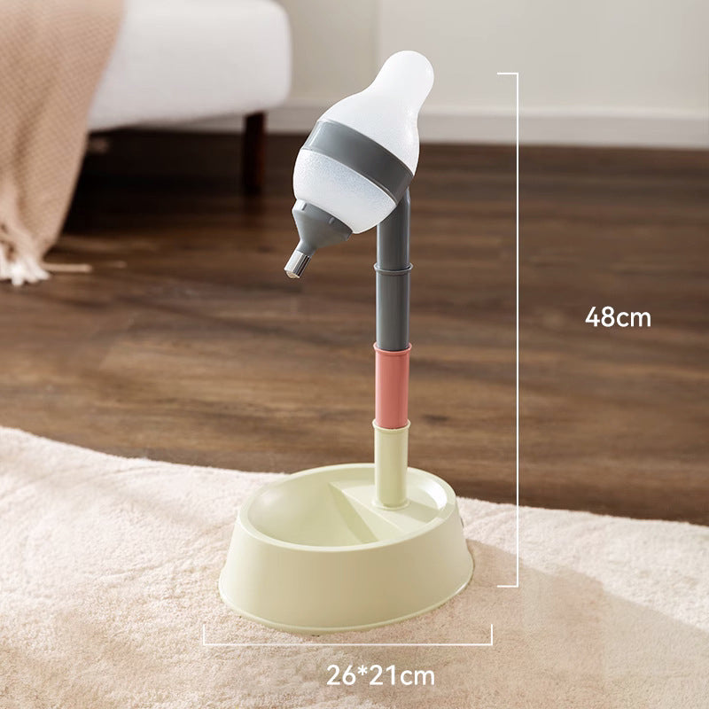 Adjustable Height Pet Standing Water Dispenser Bowl With Detachable Pole