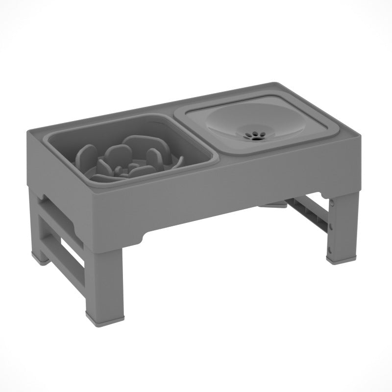 Adjustable Height Double Stainless Steel Pet Feeding Bowl