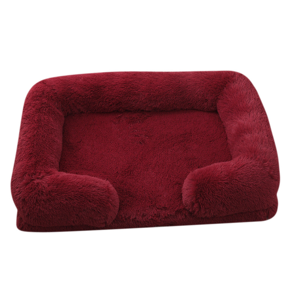 Plush Round Pet Winter Warm Sleeping Bed