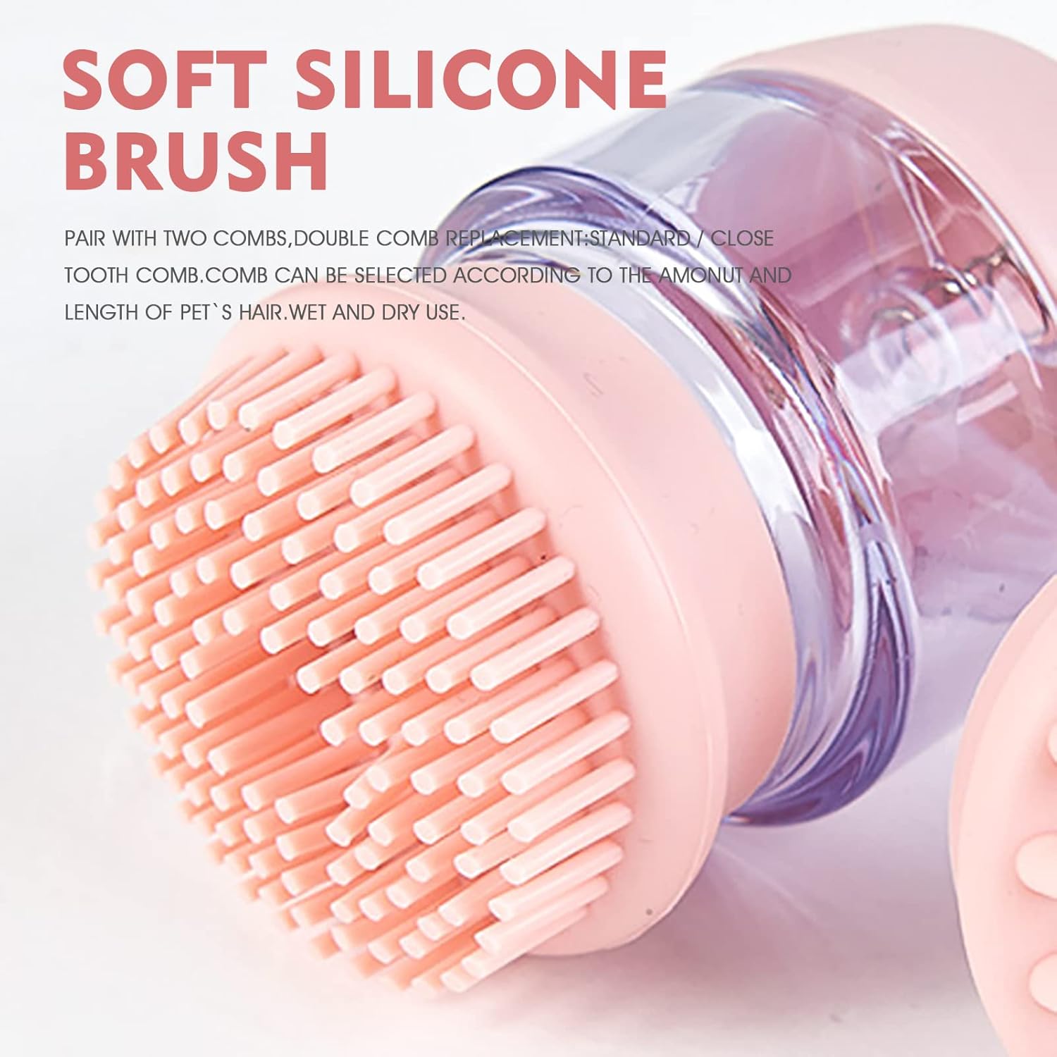 Pet Silicone Bath Grooming Brush Shampoo Dispenser Massage Tool
