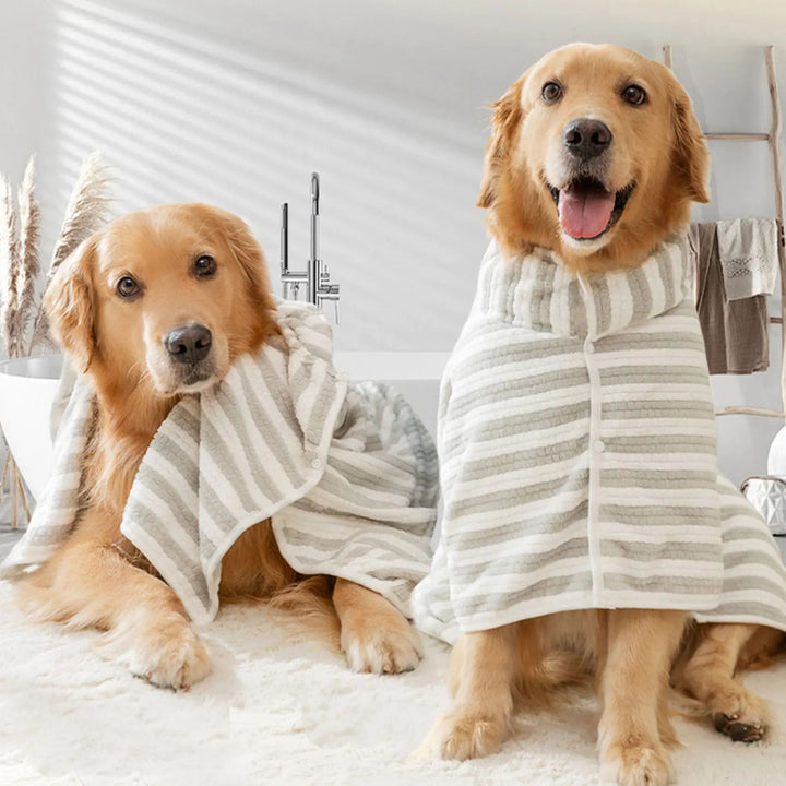 Pet Ultra Absorbent Bathrobe Towel Quick Drying Grooming Coat