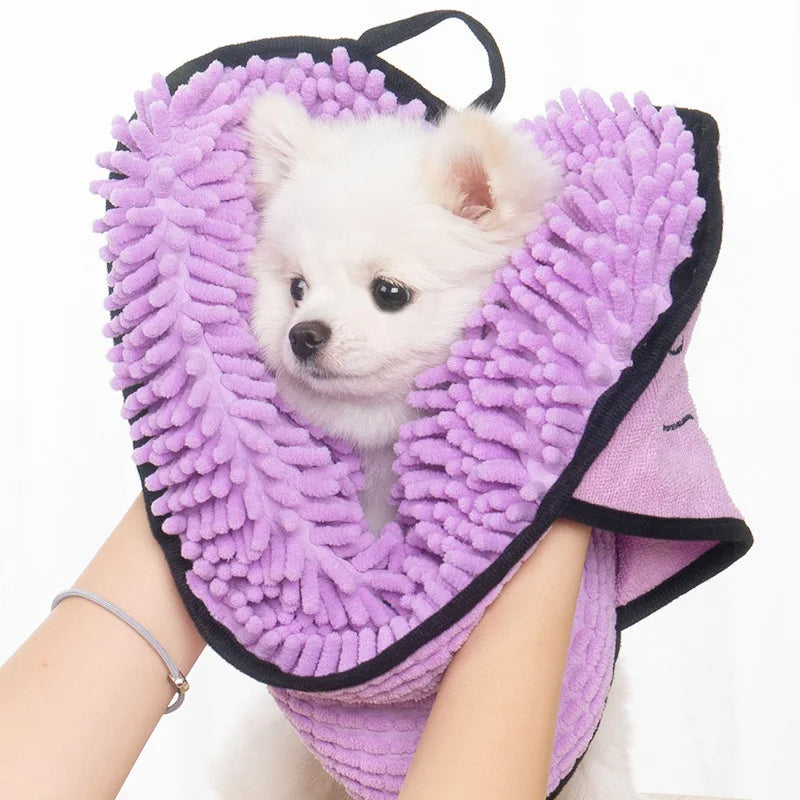 Super Absorbent Microfiber Pet Towel With Hand Pockets Quick Drying