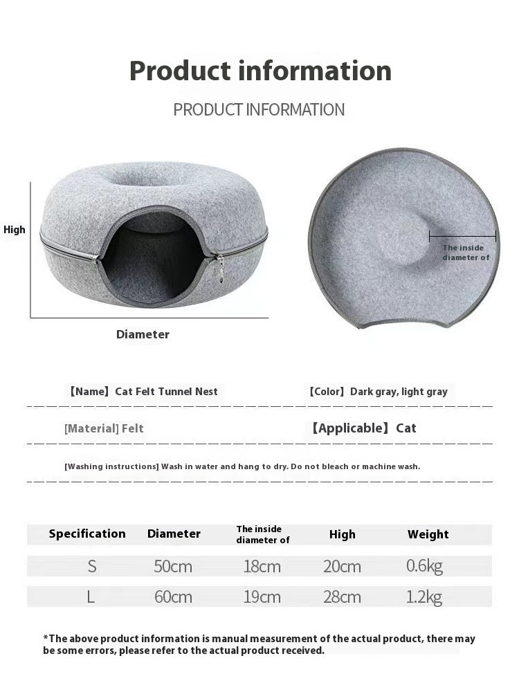Comfortable Round Pet Tunnel Bed Sleeping Mat