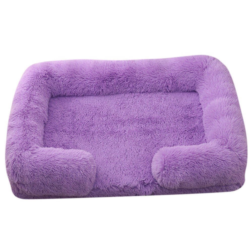Plush Round Pet Winter Warm Sleeping Bed