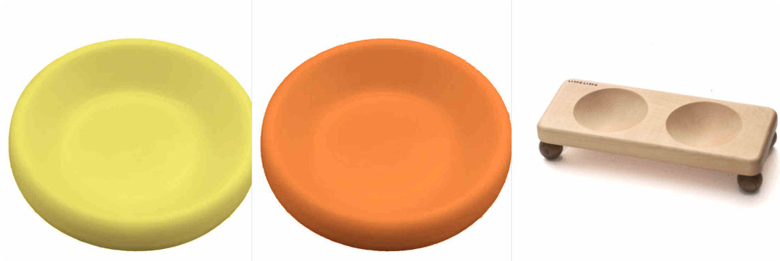 Solid Wood Pet Bowl With Ceramic Feeding Dish