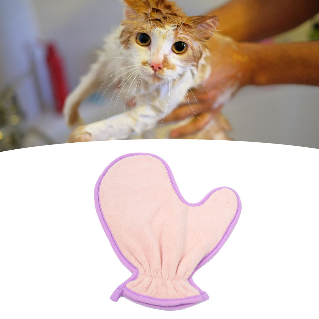 Pet Double Sided Absorbent Bath Towel Soft Cleaning Gloves