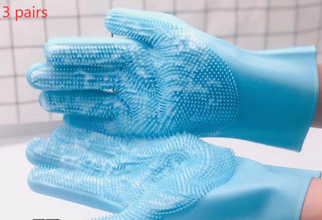 Pet Silicone Grooming Glove Brush For Hair Cleaning And Massage