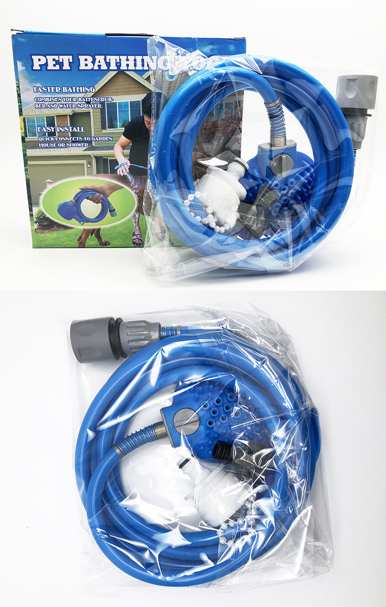 Pet Bathing Gloves With Silicone Nozzle Shower Brush Grooming Tool