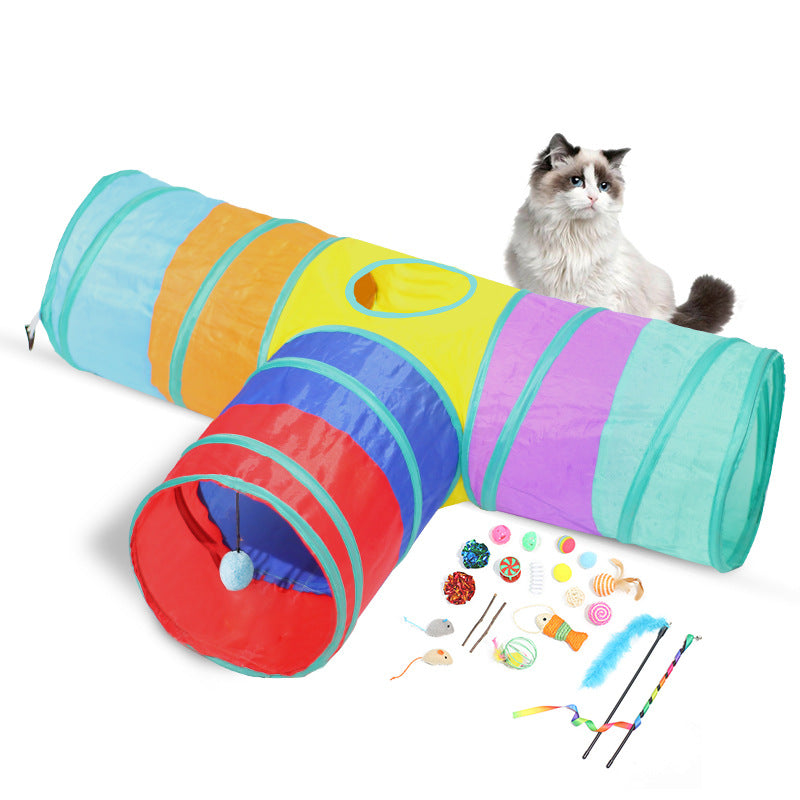 Pet Foldable Tunnel Climbing Toy Activity Play Tunnel