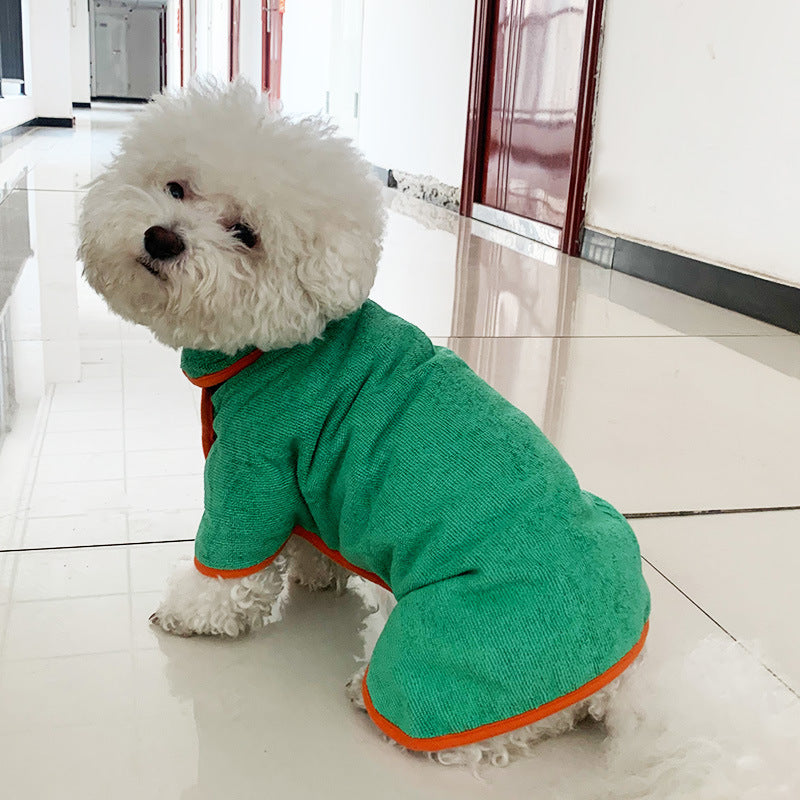 Pet Microfiber Bathrobe Towel Fast Drying Grooming Coat