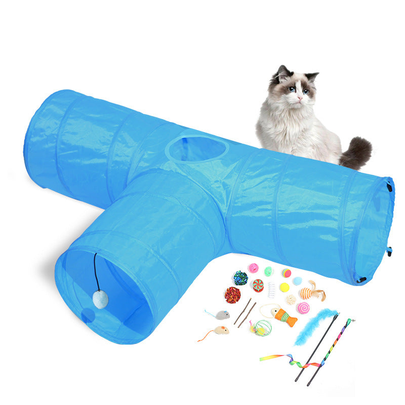 Pet Foldable Tunnel Climbing Toy Activity Play Tunnel