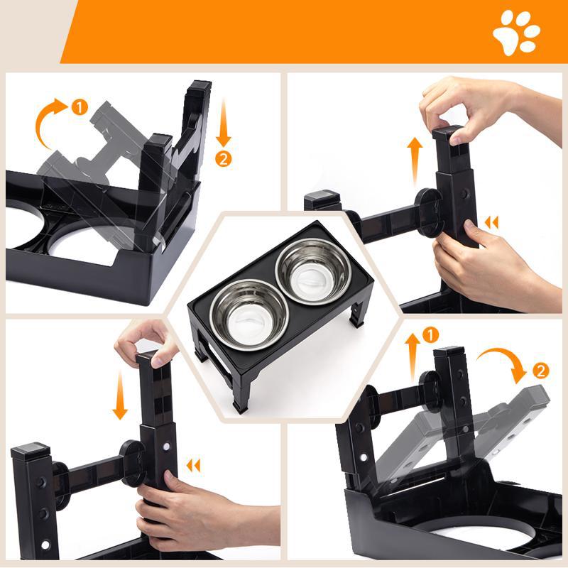 Elevated Pet Feeding Bowl With Neck Protection Design