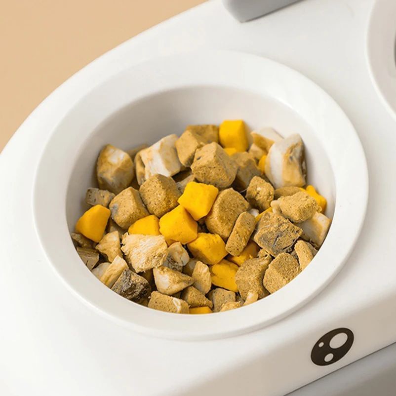 Duck Design Pet Double Bowl Feeding And Drinking Tray
