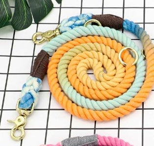 Multi Color Cotton Pet Long Rope Leash Walking Strap