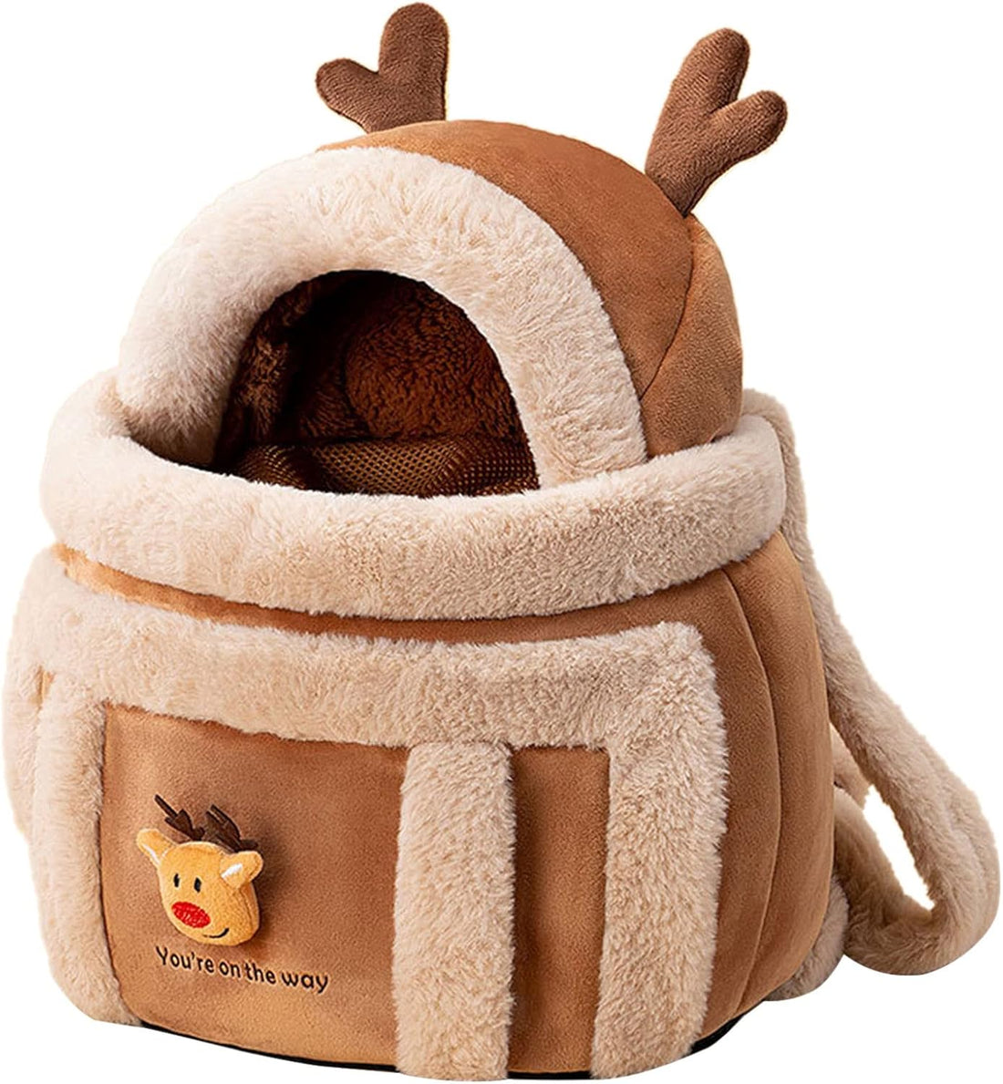Pet Backpack Carrier Travel Bag Plush Winter Outdoor Carrier