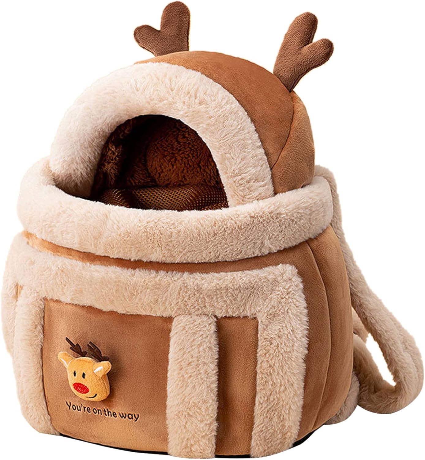 Pet Backpack Carrier Travel Bag Plush Winter Outdoor Carrier