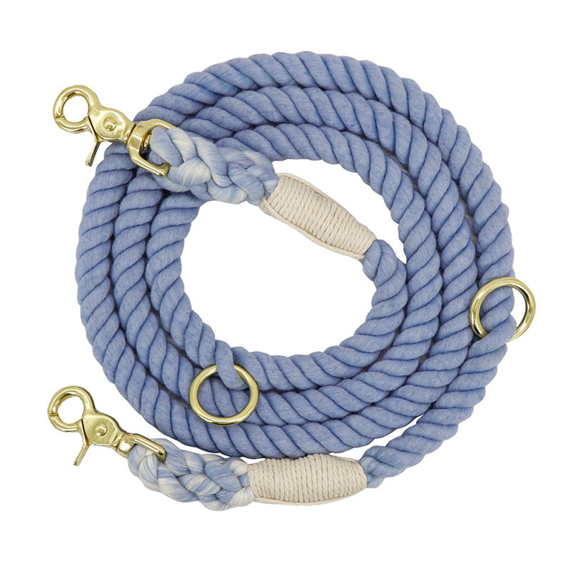 Multi Color Cotton Pet Long Rope Leash Walking Strap