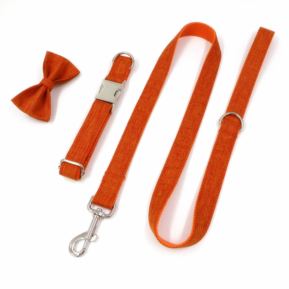 Pet Bow Collar Rope Leash Fashion Set