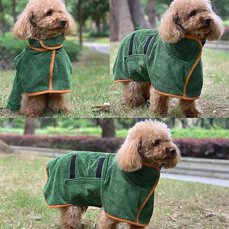 Pet Microfiber Bathrobe Towel Fast Drying Grooming Coat