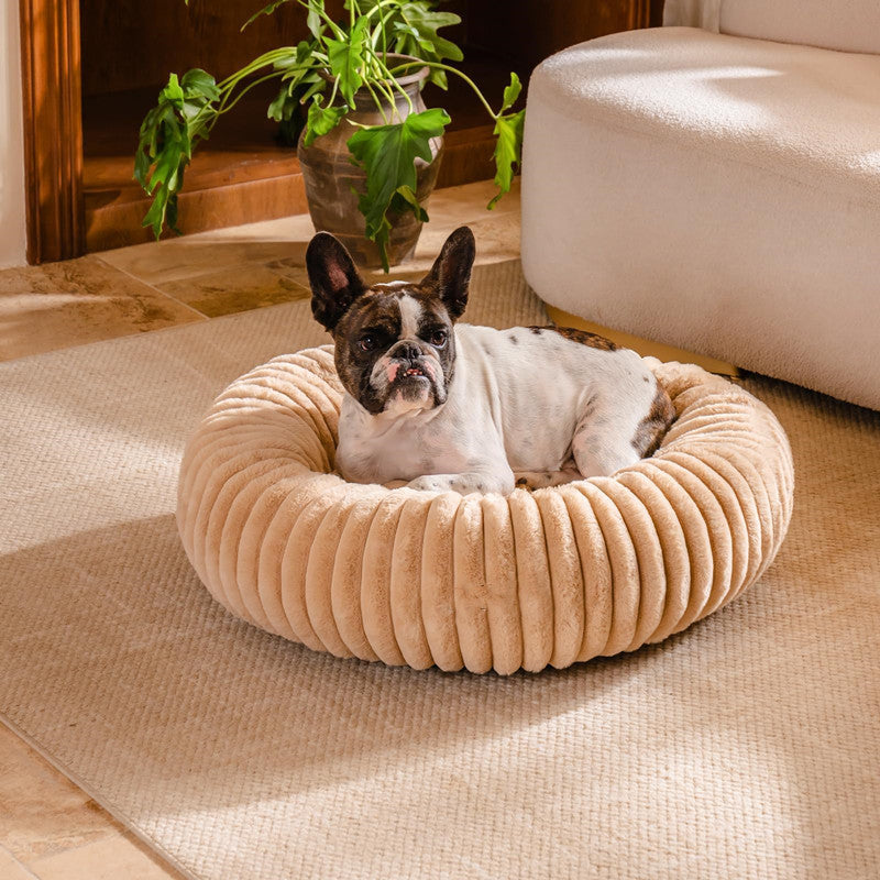 Plush Round Pet Winter Warm Fur Sleeping Mat Bed