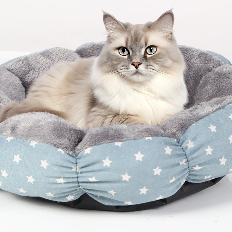 Calming Donut Round Fluffy Pet Sleeping Bed Soft Cushion