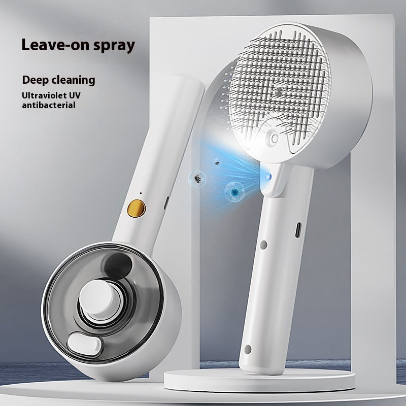 Pet Self Cleaning Steam Grooming Brush Hair Removal Tool