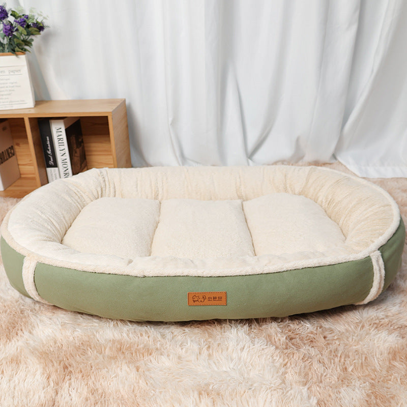 Linen Round Non Slip Pet Sleeping Mat Nest Bed