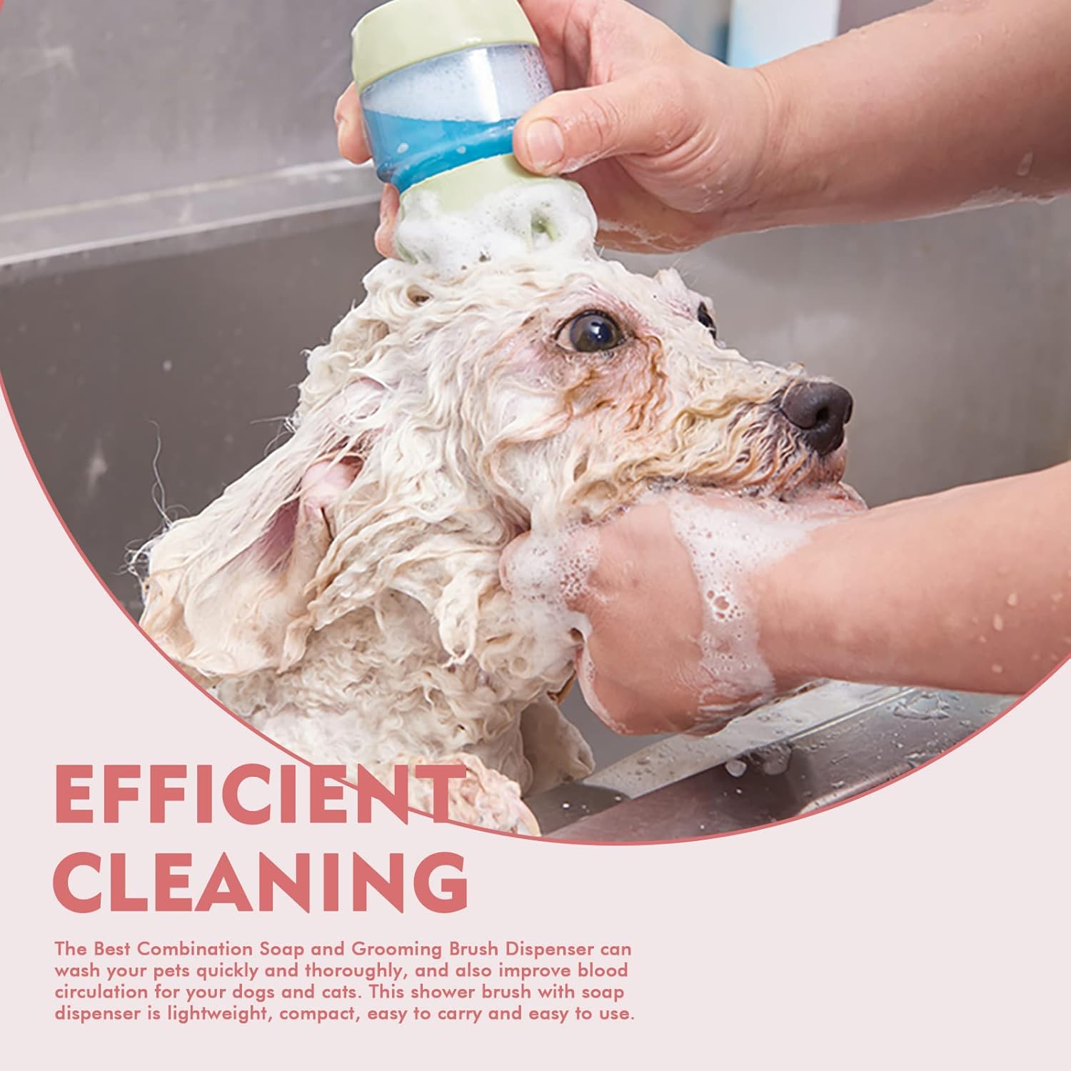 Pet Silicone Bath Grooming Brush Shampoo Dispenser Massage Tool