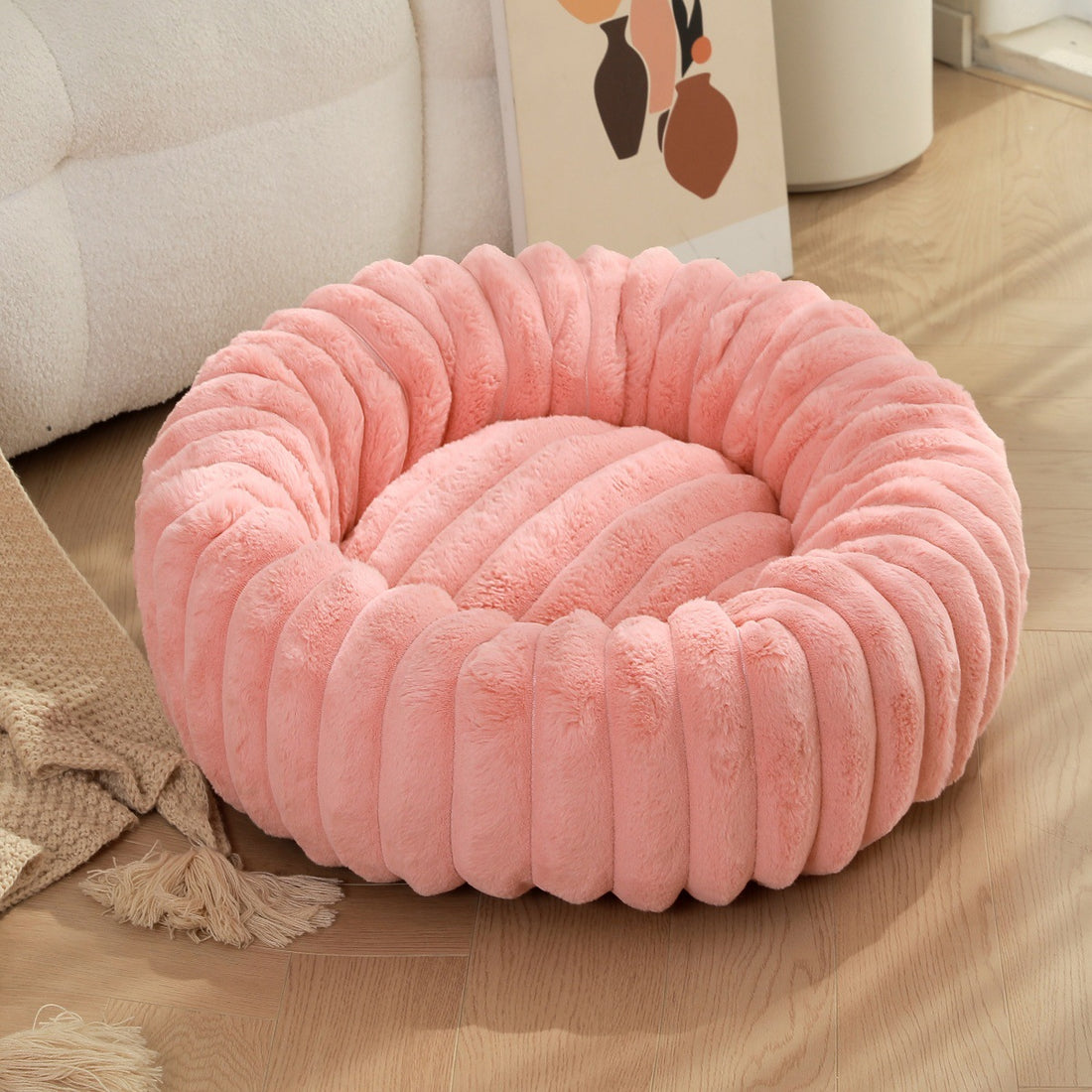 Plush Round Pet Winter Warm Sleeping Nest Kennel Mat