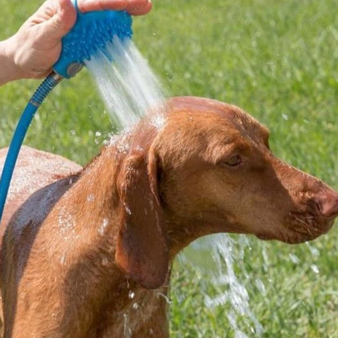Pet Bathing Gloves With Silicone Nozzle Shower Brush Grooming Tool