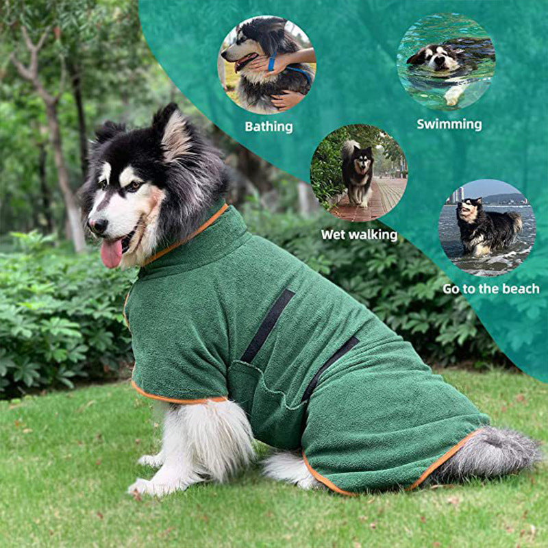 Pet Microfiber Bathrobe Towel Fast Drying Grooming Coat