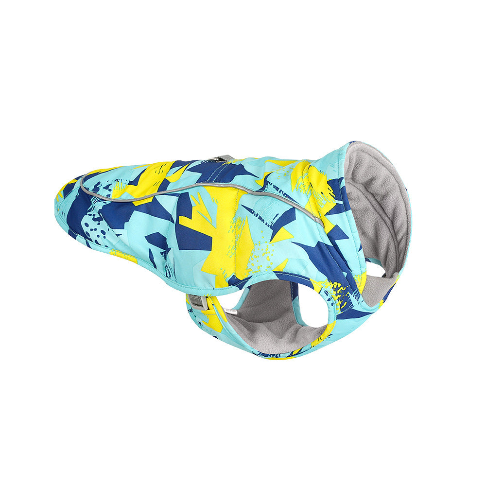 Pet Waterproof Reflective Printed Cotton Jacket Clothing