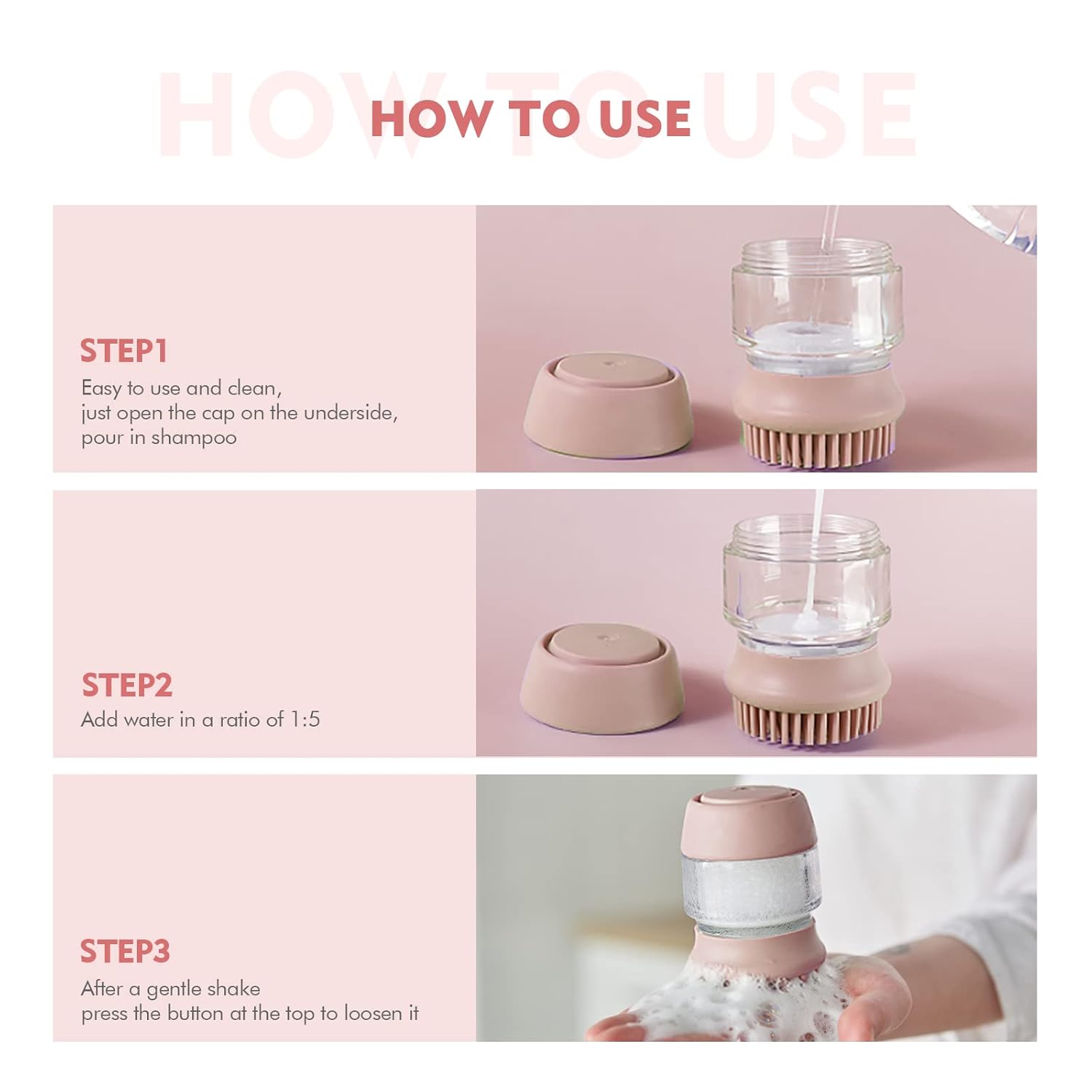 Pet Silicone Bath Grooming Brush Shampoo Dispenser Massage Tool