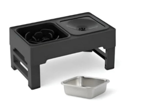 Adjustable Height Double Stainless Steel Pet Feeding Bowl