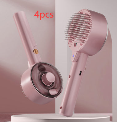 Pet Self Cleaning Steam Grooming Brush Hair Removal Tool
