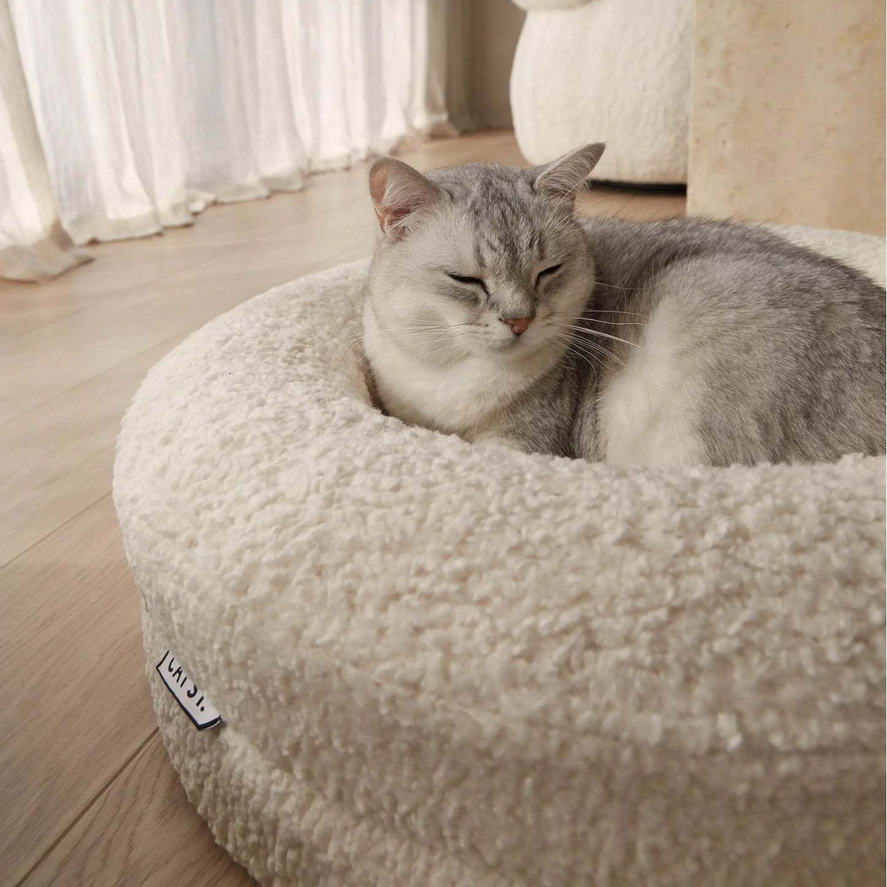 Solid Color Leisure Round Pet Sleeping Bed Nest