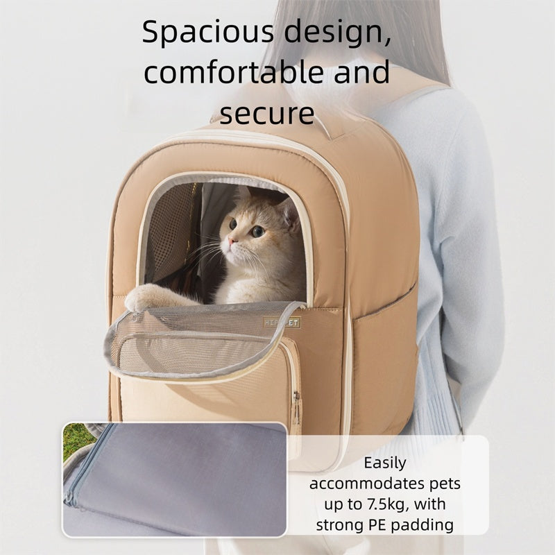 Pet Breathable Carrier Backpack With Mesh Window Travel Bag
