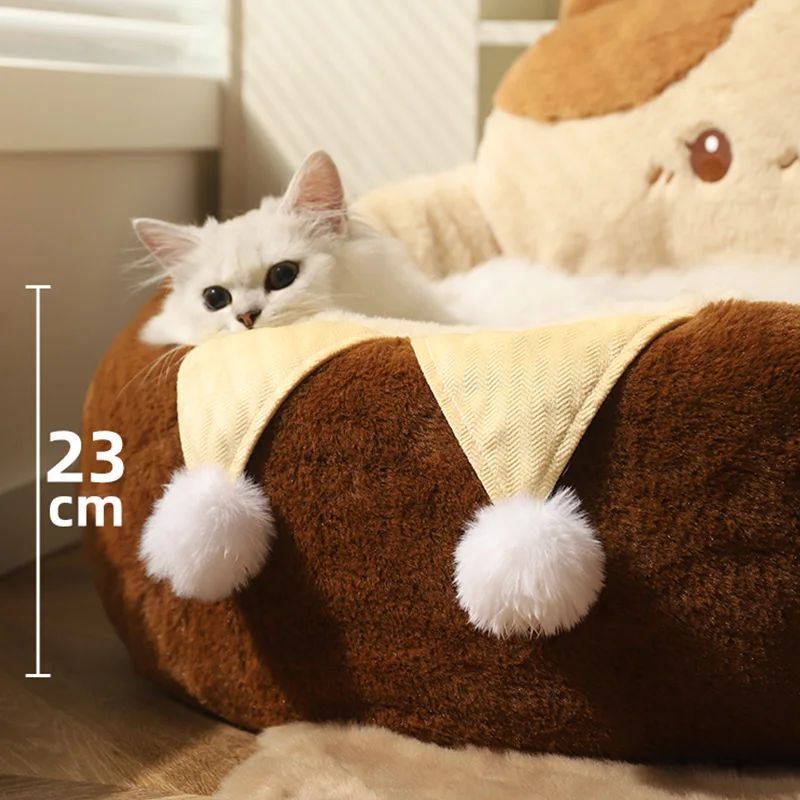 Winter Warm Round Pet Sofa Sleeping Cushion Nest Bed