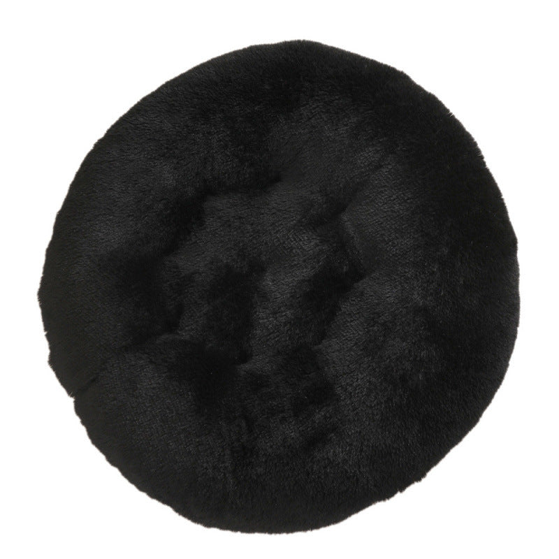 Plush Round Pet Bed Warm Sleep Mat Soft Cat House Set