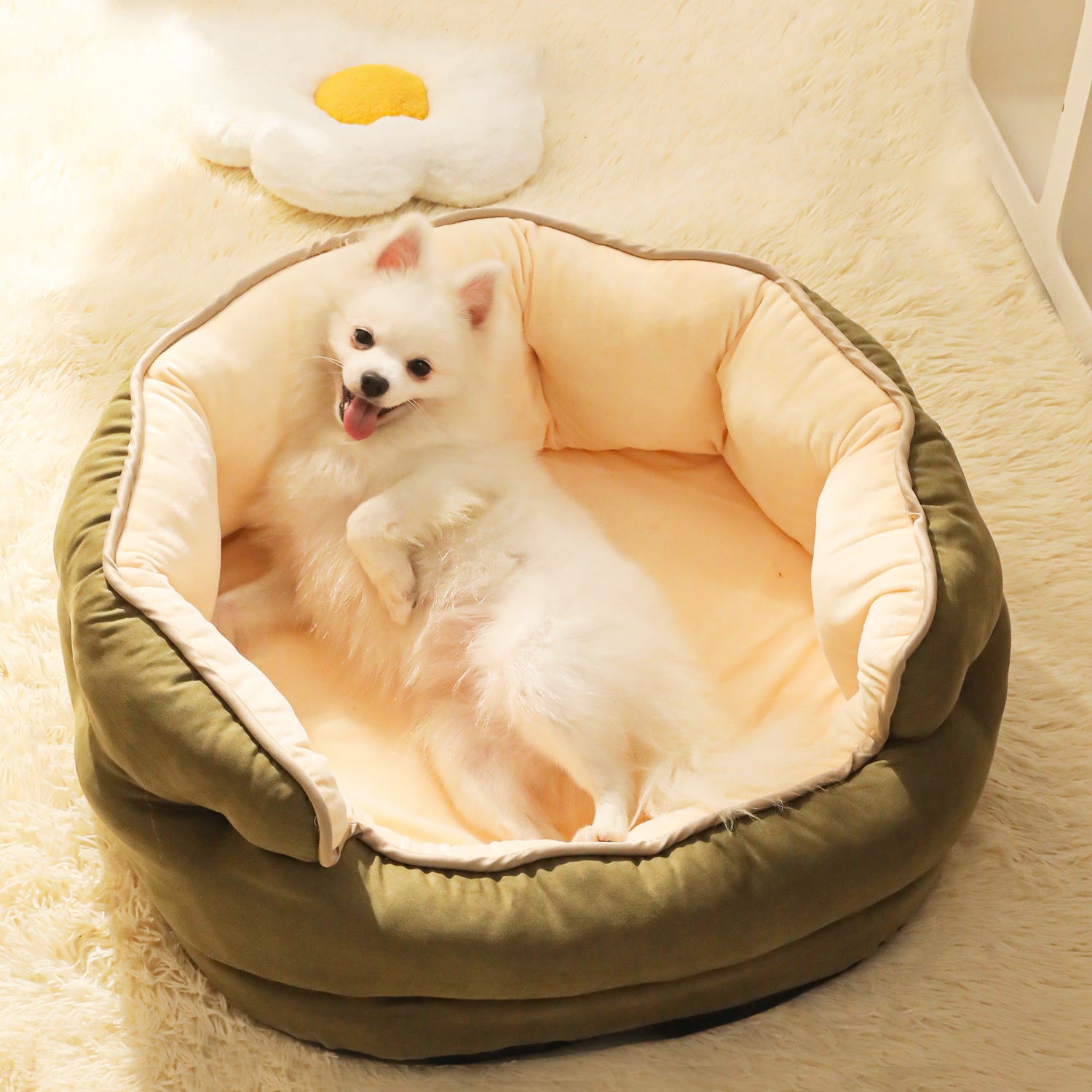 Warm Plush Pet Sofa Bed Mattress Kennel Set