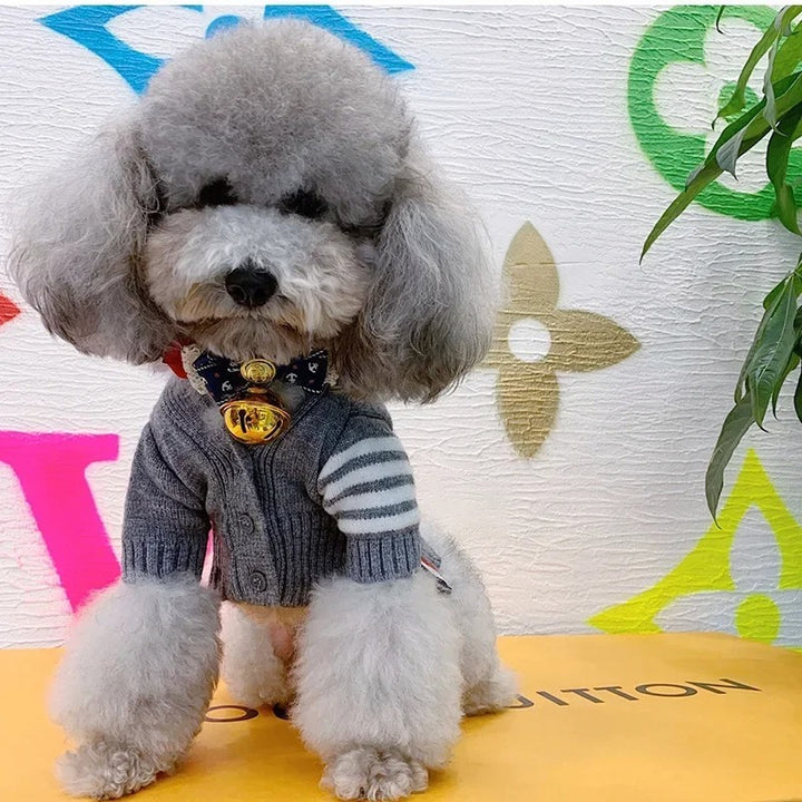 Pet Cardigan Sweater Warm Knit Clothing