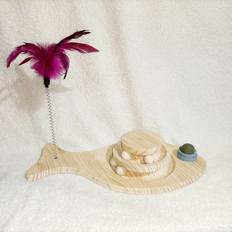 Pet Wooden Turntable Bite Resistant Interactive Toy
