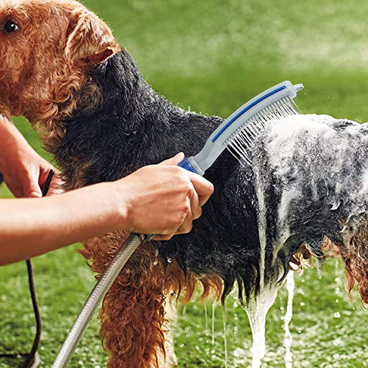 Noble Snouts Pet Bath Brush with Water Hose Attachment