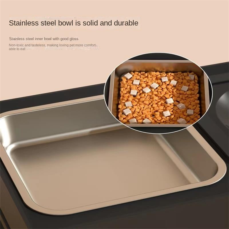 Adjustable Height Double Stainless Steel Pet Feeding Bowl